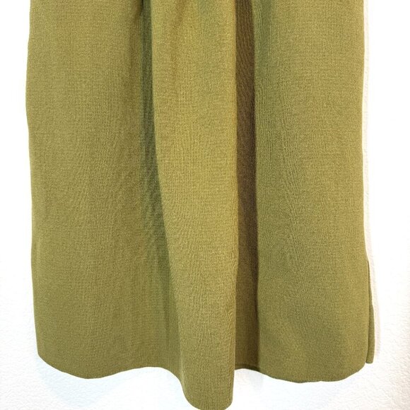 Zara Green Knit Babydoll Mini Dress Square Neck Small - Picture 5 of 9